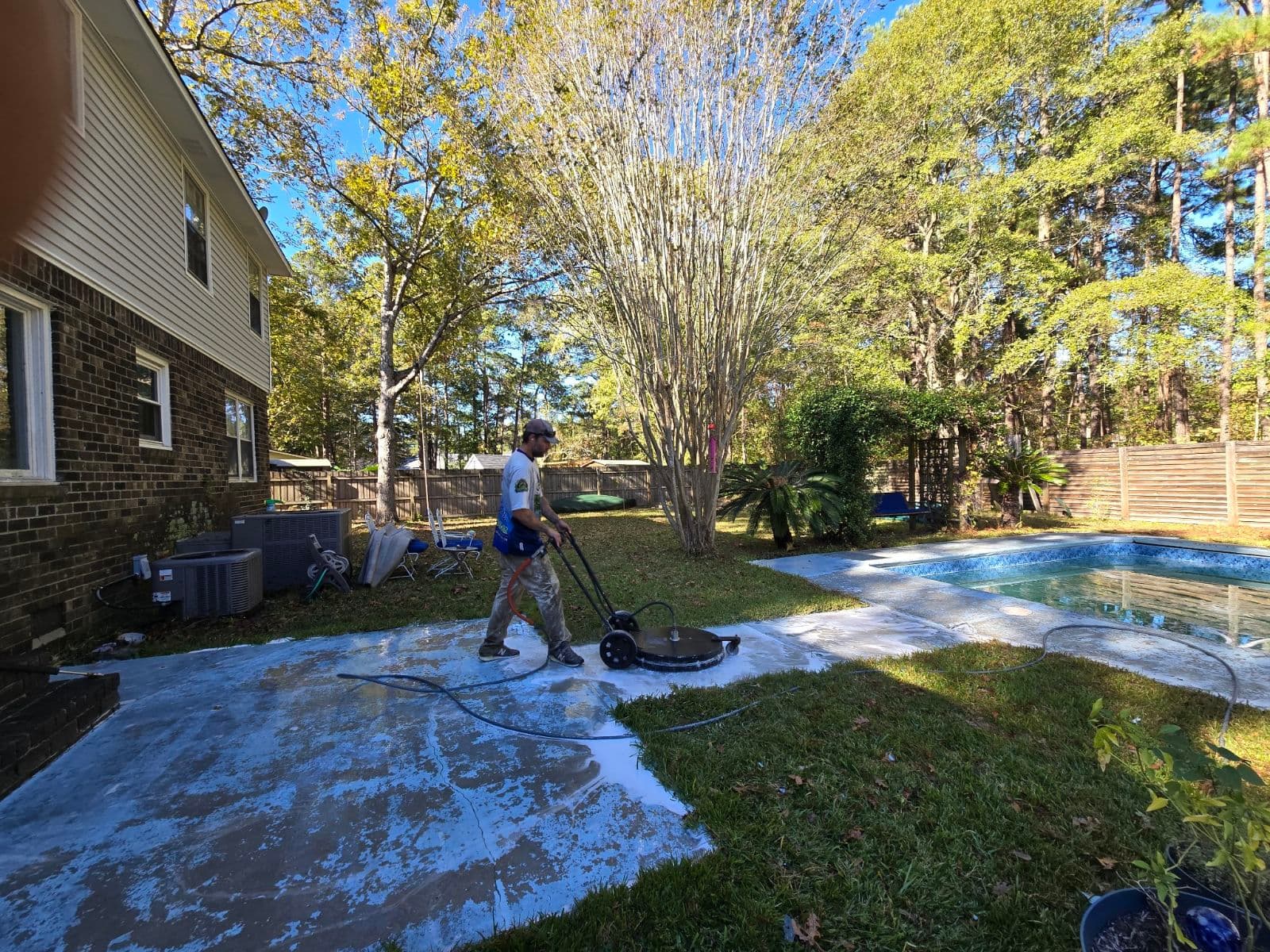 Backyard Poolside Cleaning